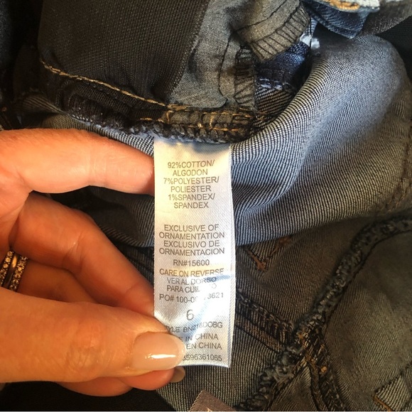 Democracy crop jean medium wash skinny extra stretch ab technology waist size 6 - Picture 8 of 8